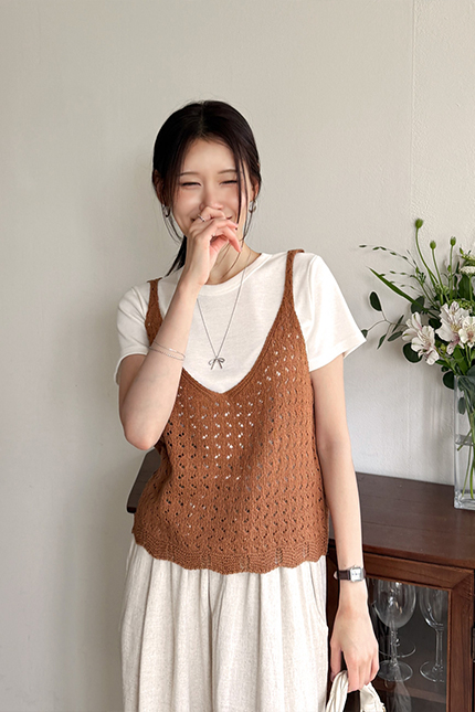 캣른펀칭 니트뷔스티에