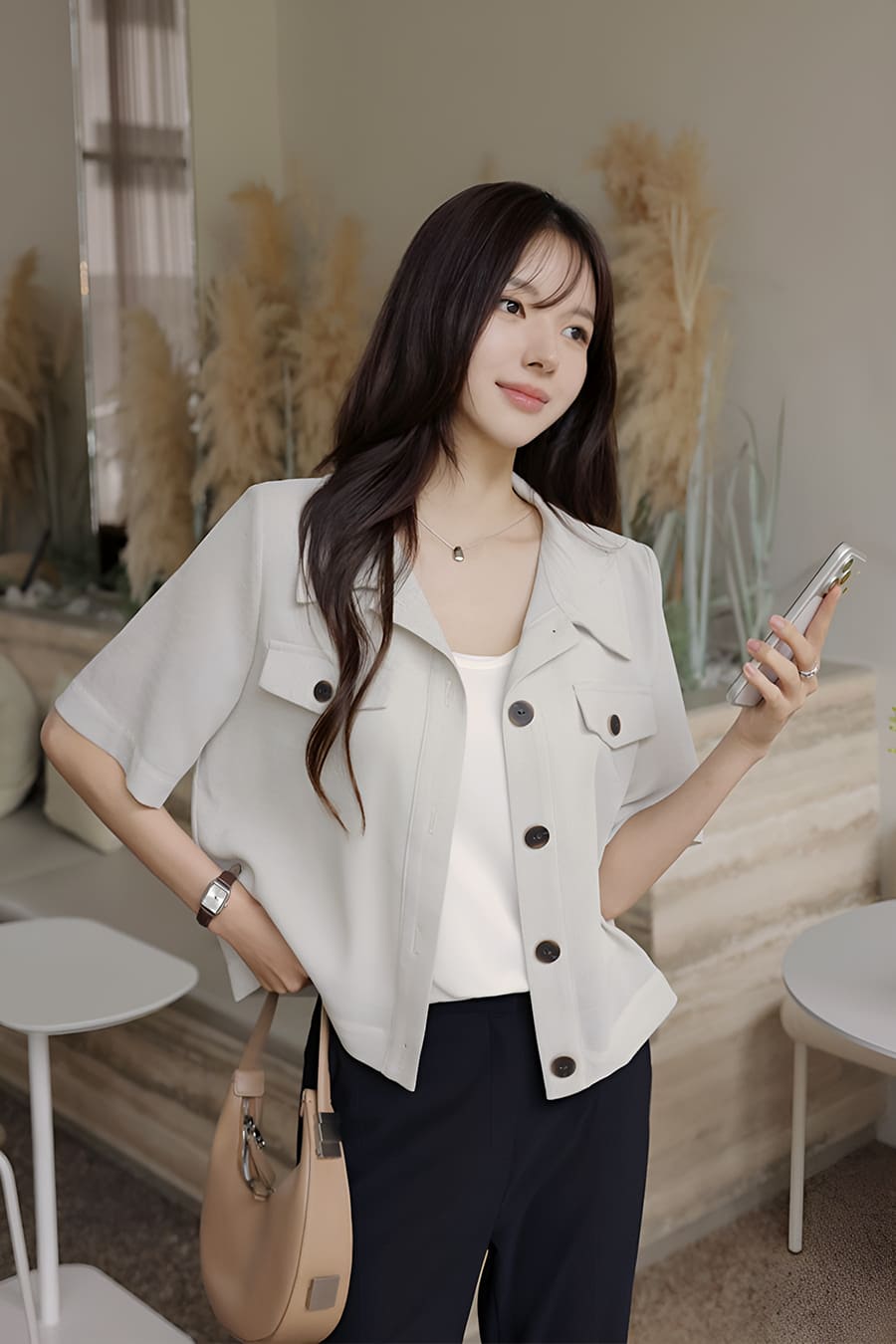 탤더카라 반팔자켓