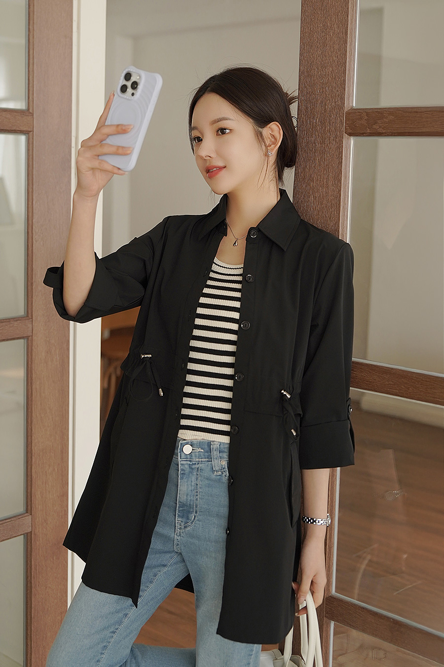 킨즈롤업 스트링점퍼 블랙