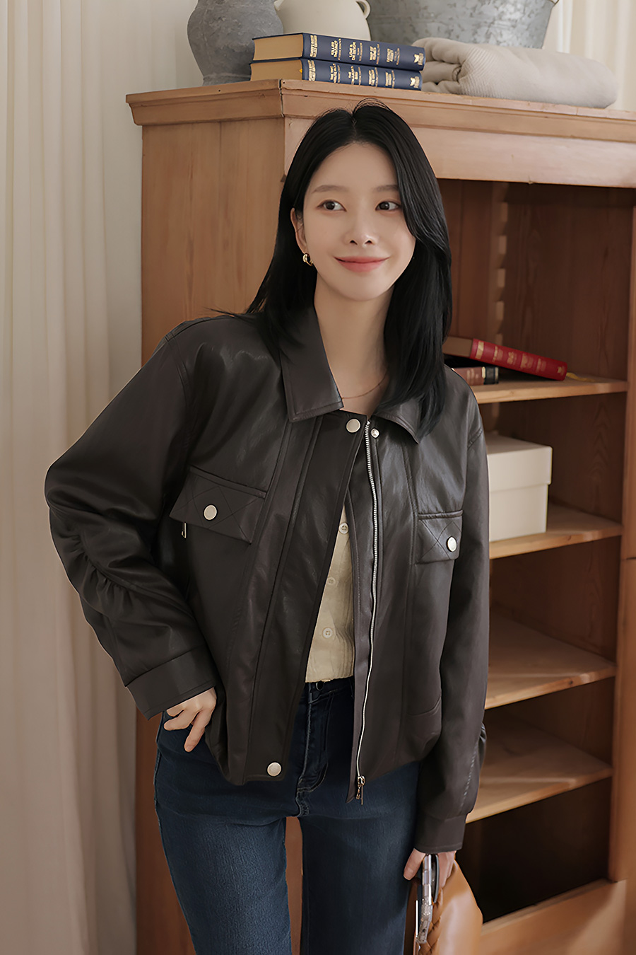 젠본카라 레더자켓